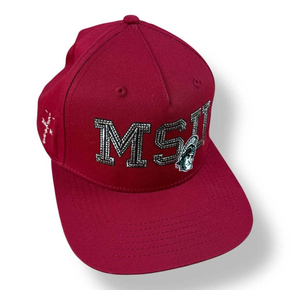 Mitchell & Ness x Cactus Jack Red Cotton Snapback Hat Michigan State Spartans OS